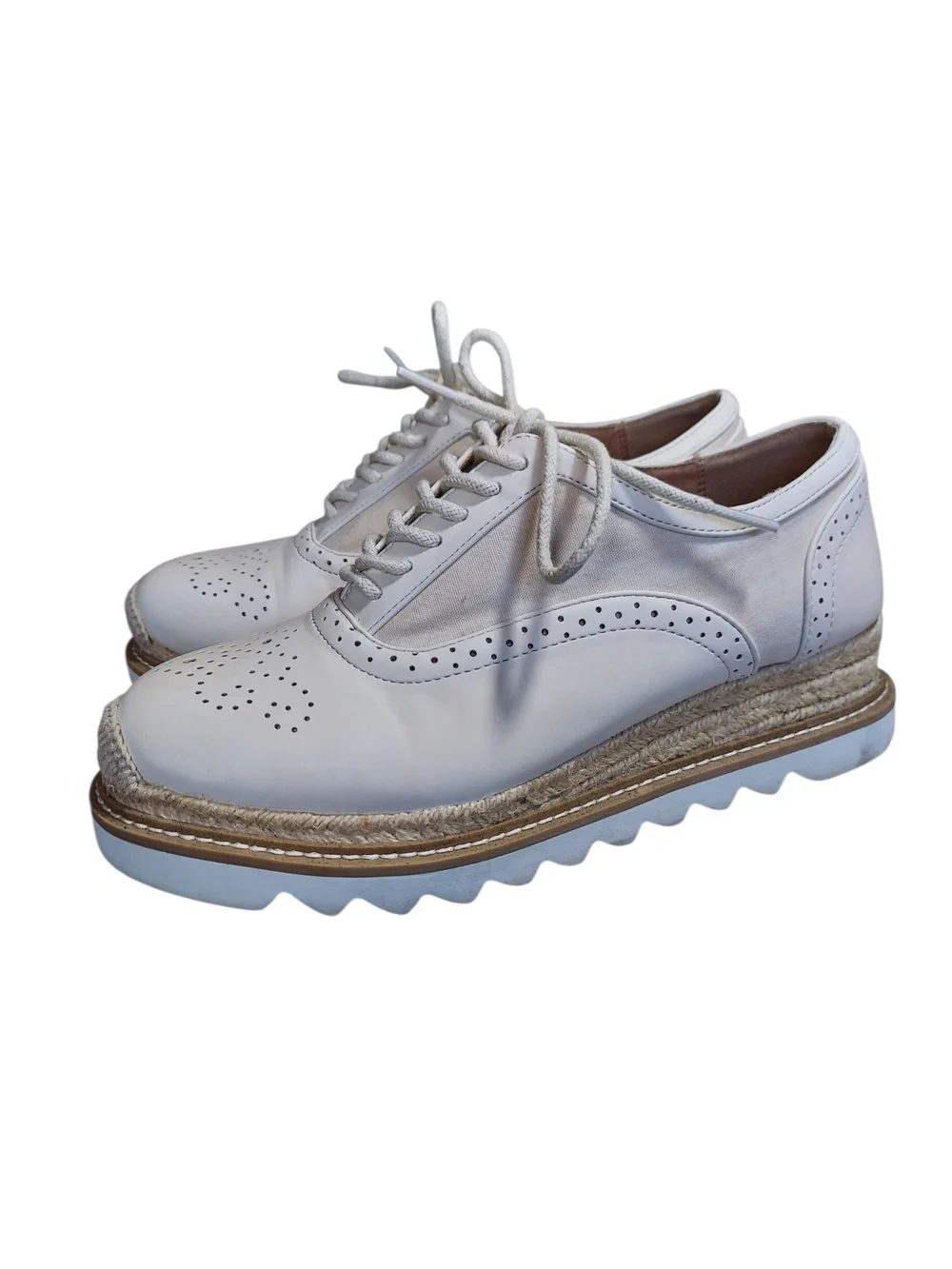 Torrid Brogue Platform Oxfords Cream Chunky Lug Sole Shoes 8.5WW